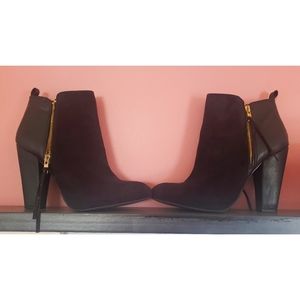 Leather & suede booties